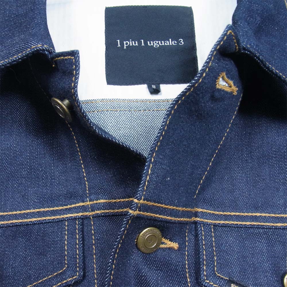 1piu1uguale3 ウノピュウノウグァーレトレ MRB185 CTU086 MANIPULATION 113 PROGRESSIVE DENIM デニム ジャケット インディゴブルー系 3【極上美品】【中古】