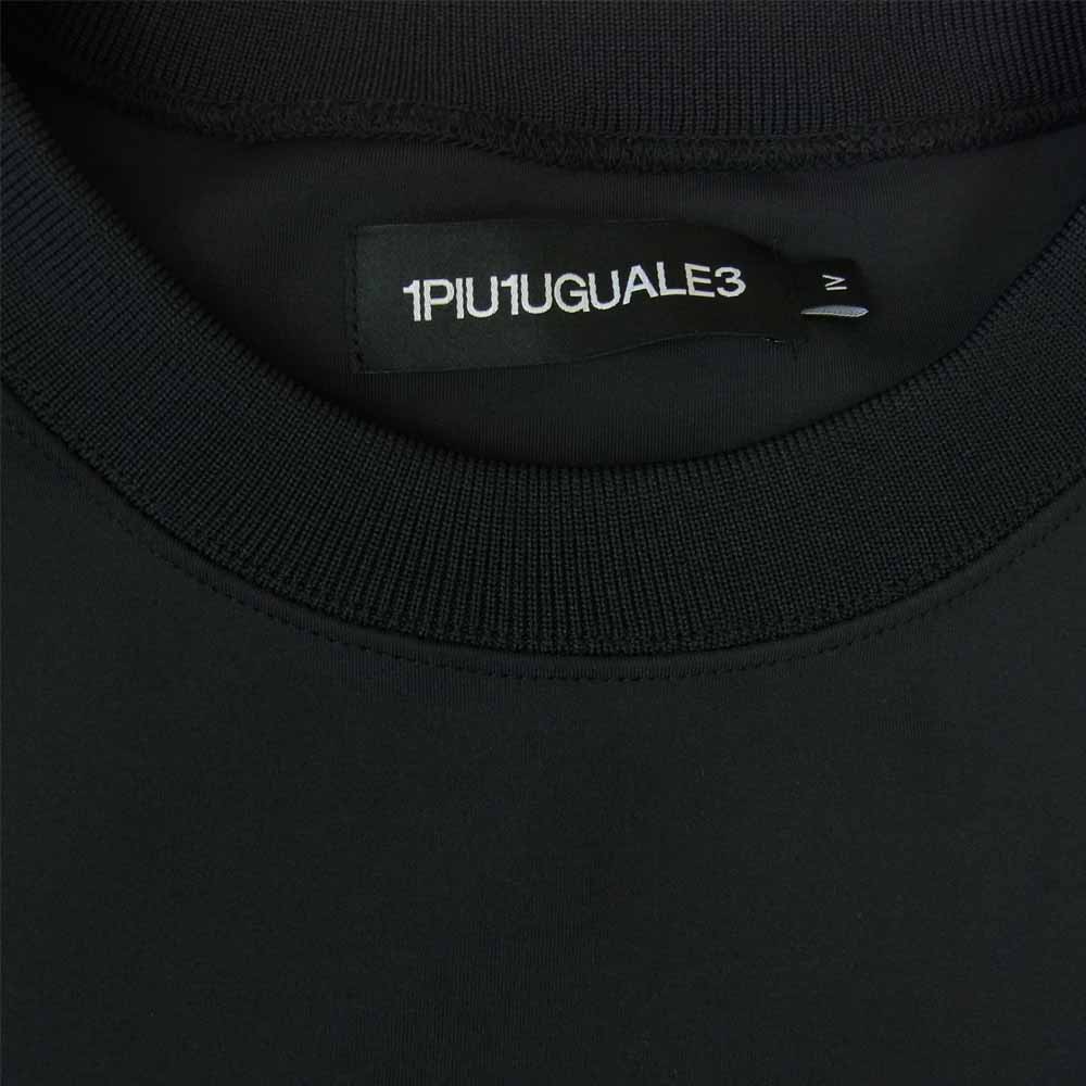 1piu1uguale3 ウノピュウノウグァーレトレ RONE169 PM01113 CRAZY JERSEY BIG CREW ジャージ クルーネック スウェット ブラック系 4【極上美品】【中古】