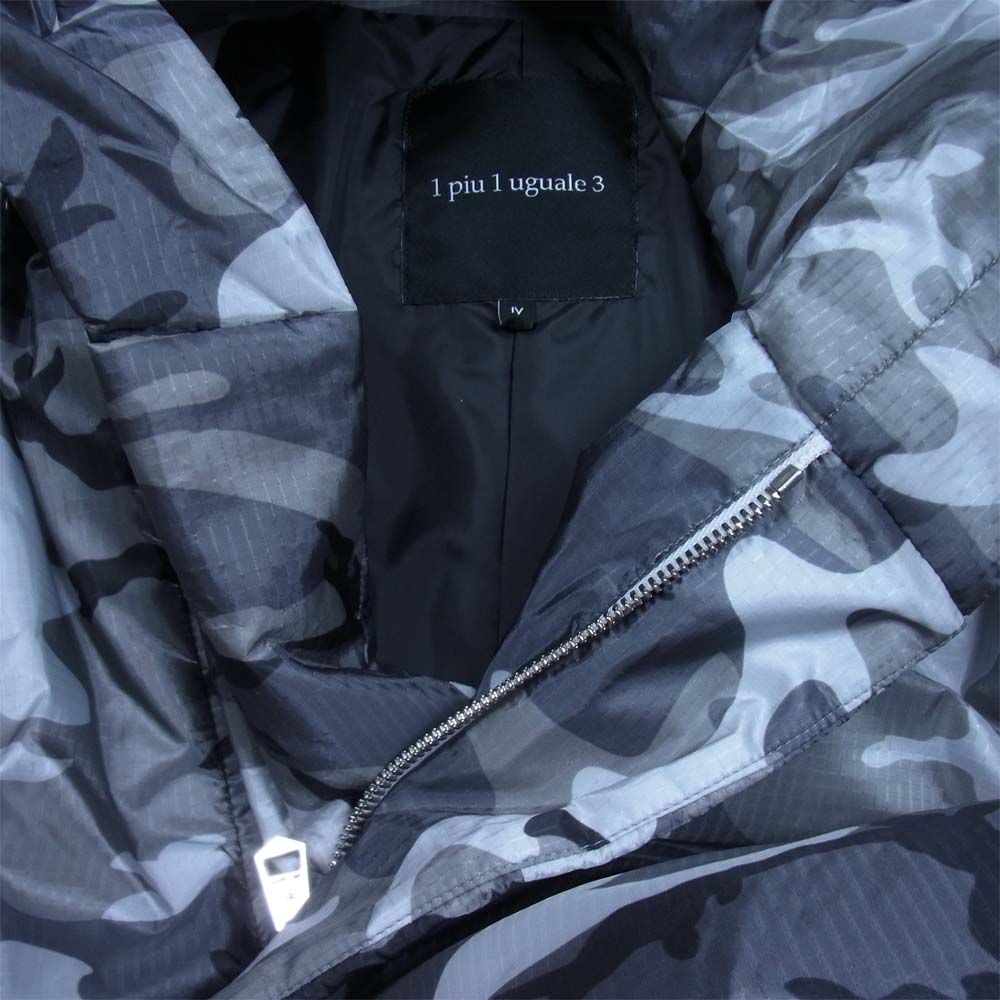 1piu1uguale3 ウノピュウノウグァーレトレ MRC105 NYN026 NEXT WRAP HOODED カモフラ ラップ フーディ ジャケット ダークグレー系 IV【美品】【中古】