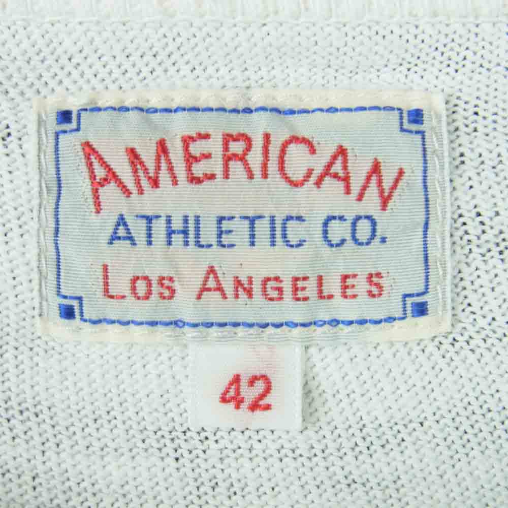 The REAL McCOY'S ザリアルマッコイズ AMERICAN ATHLETIC アメリカンアスレチック プリント 半袖 Tシャツ ホワイト系 42【中古】
