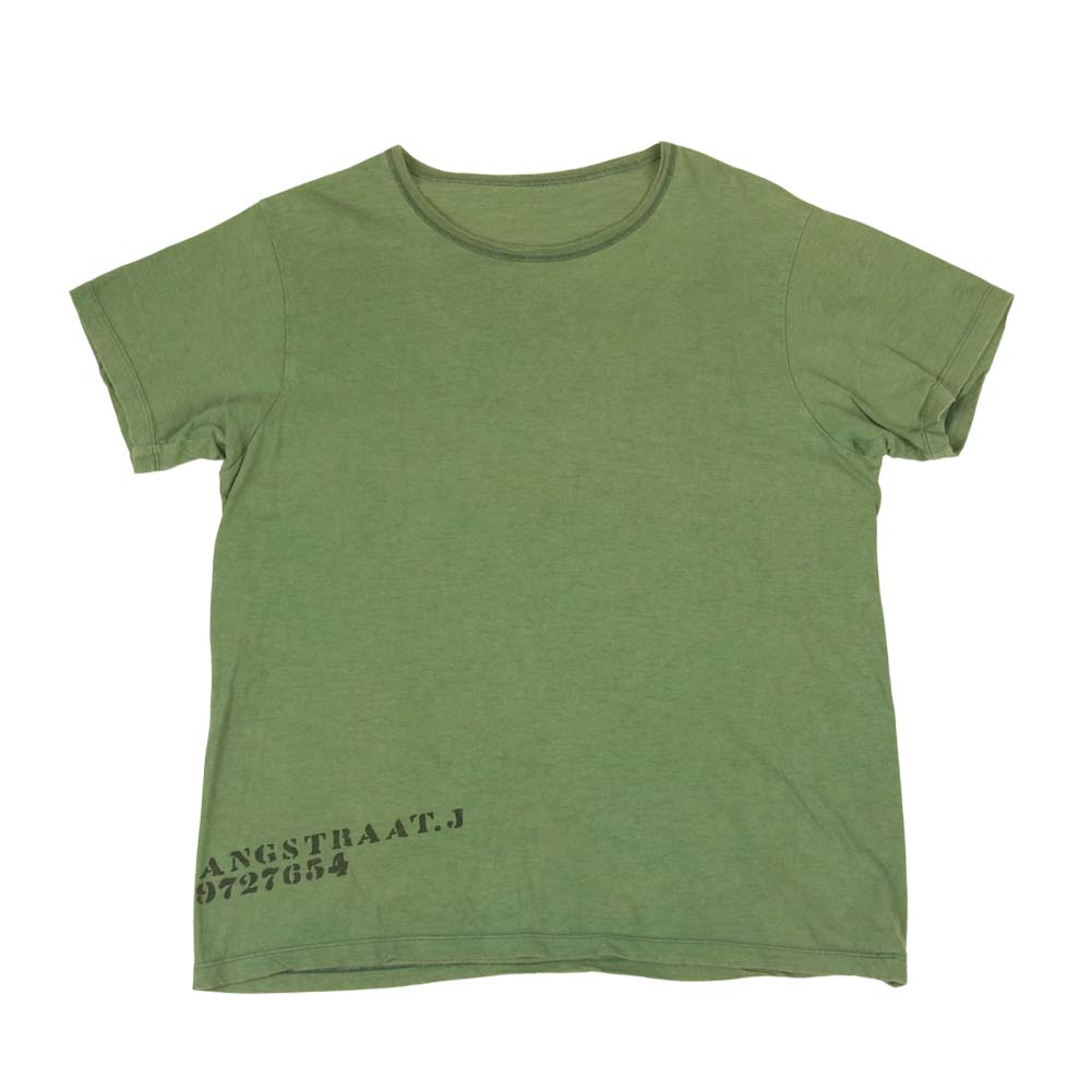 The REAL McCOY'S ザリアルマッコイズ サイド ステンシル プリント 半袖 Tシャツ カーキ系【中古】