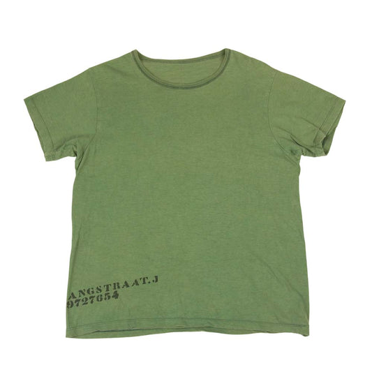 The REAL McCOY'S ザリアルマッコイズ サイド ステンシル プリント 半袖 Tシャツ カーキ系【中古】