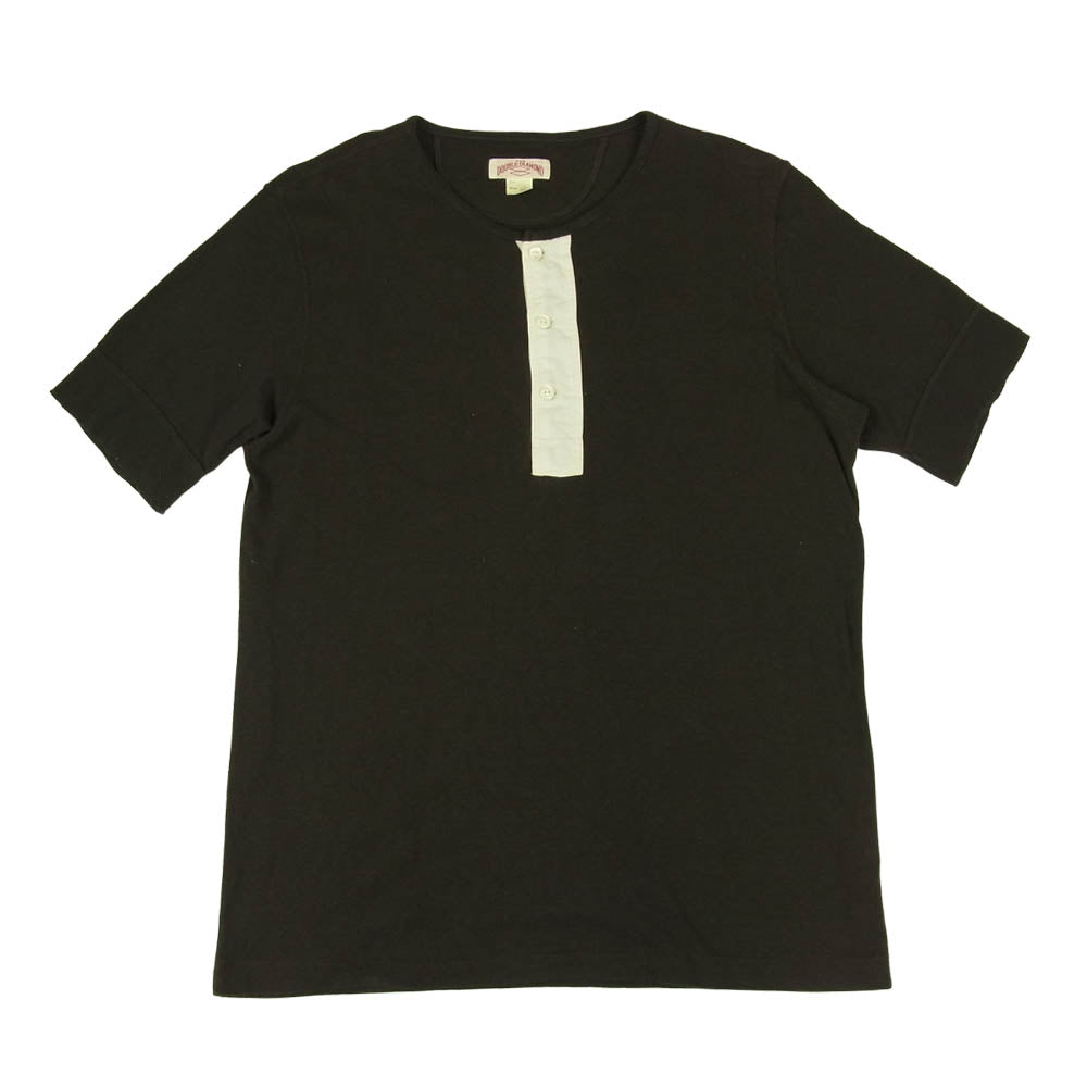 The REAL McCOY'S ザリアルマッコイズ DOUBLE DIAMOND ダブルダイヤモンド ヘンリーネック Tシャツ チャコール系 38【中古】