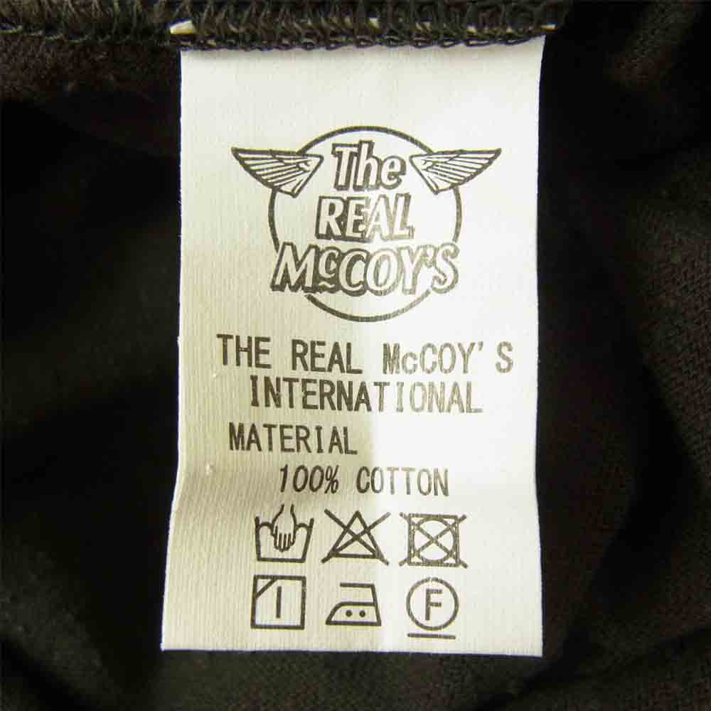 The REAL McCOY'S ザリアルマッコイズ DOUBLE DIAMOND ダブルダイヤモンド ヘンリーネック Tシャツ チャコール系 38【中古】