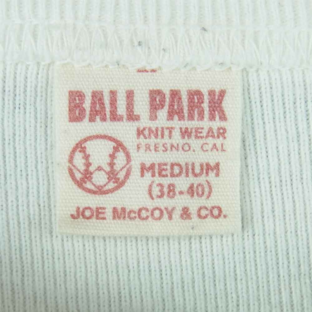 The REAL McCOY'S ザリアルマッコイズ BALLPARK ボールパーク ヘンリーネック 半袖 Tシャツ ホワイト系 M【中古】