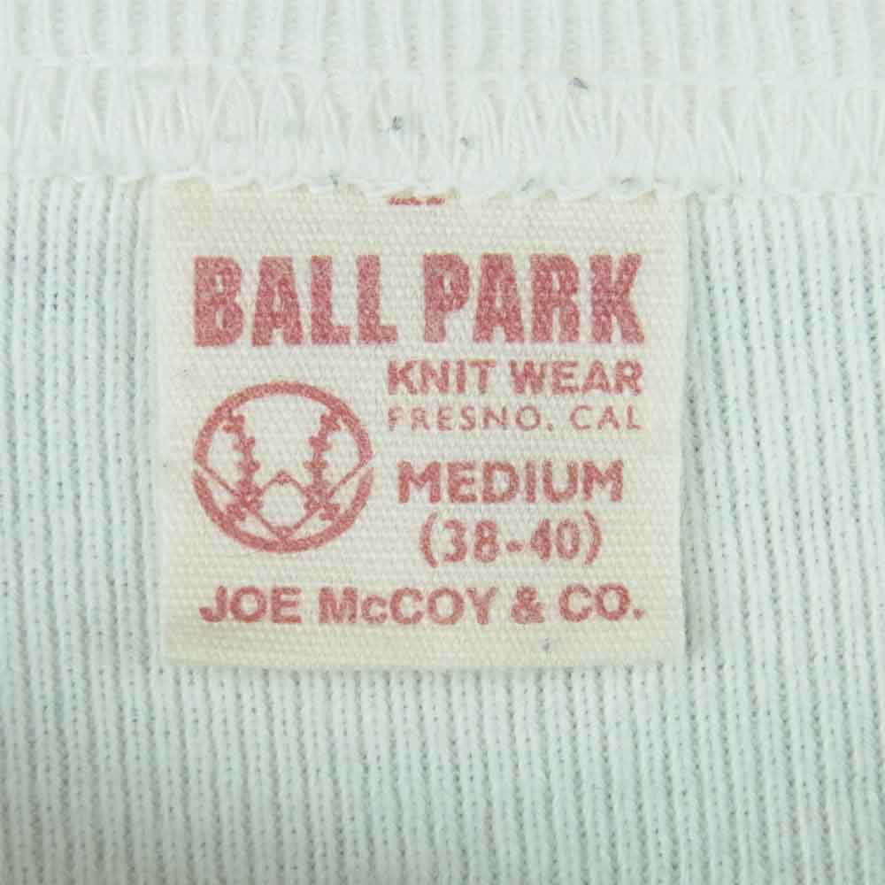 The REAL McCOY'S ザリアルマッコイズ BALLPARK ボールパーク ヘンリーネック 半袖 Tシャツ ホワイト系 M【中古】