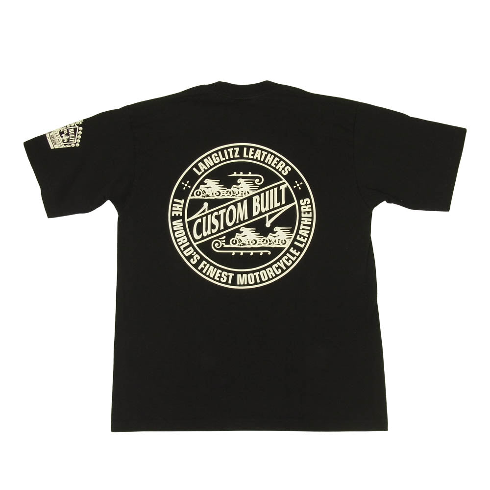 LANGLITZ LEATHERS ラングリッツレザーズ ショートスリーブ 半袖 プリント Tシャツ BLACK ブラック系 M【中古】
