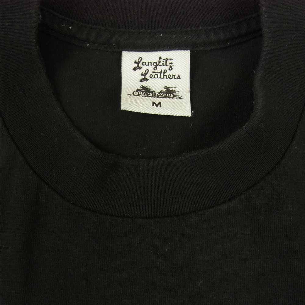 LANGLITZ LEATHERS ラングリッツレザーズ ショートスリーブ 半袖 プリント Tシャツ BLACK ブラック系 M【中古】