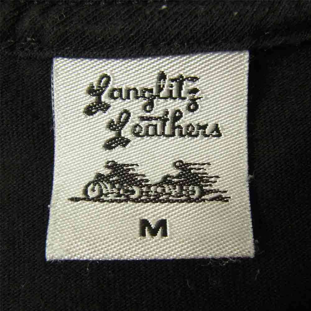 LANGLITZ LEATHERS ラングリッツレザーズ ショートスリーブ 半袖 プリント Tシャツ BLACK ブラック系 M【中古】