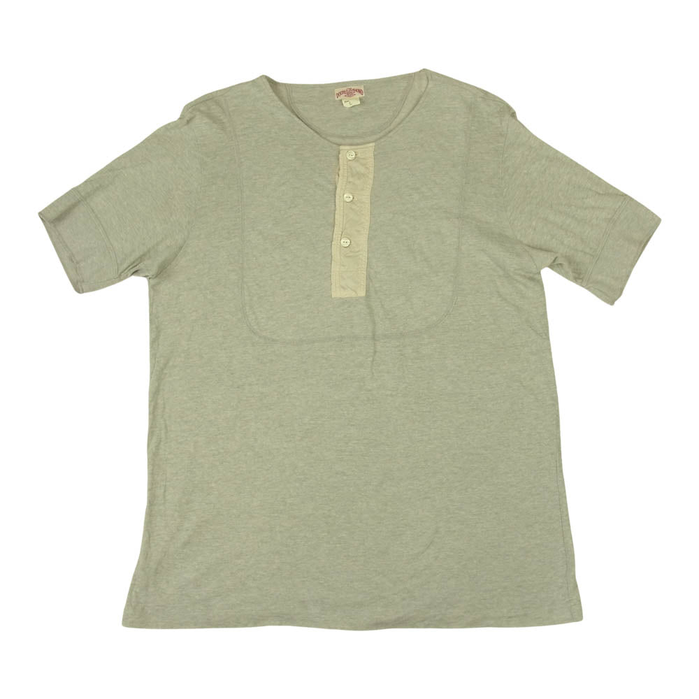 The REAL McCOY'S ザリアルマッコイズ DOUBLE DIAMOND ダブルダイヤモンド ヘンリーネック Tシャツ グレー系 L【中古】