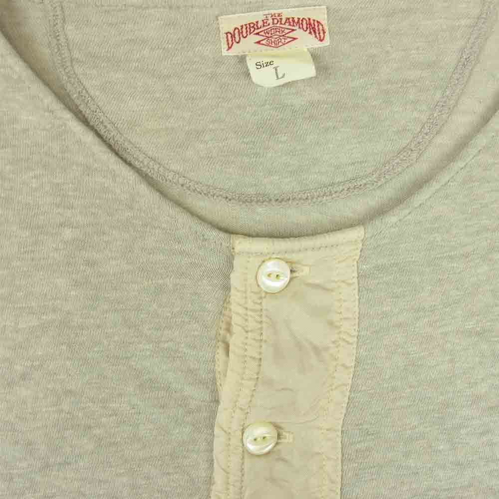 The REAL McCOY'S ザリアルマッコイズ DOUBLE DIAMOND ダブルダイヤモンド ヘンリーネック Tシャツ グレー系 L【中古】