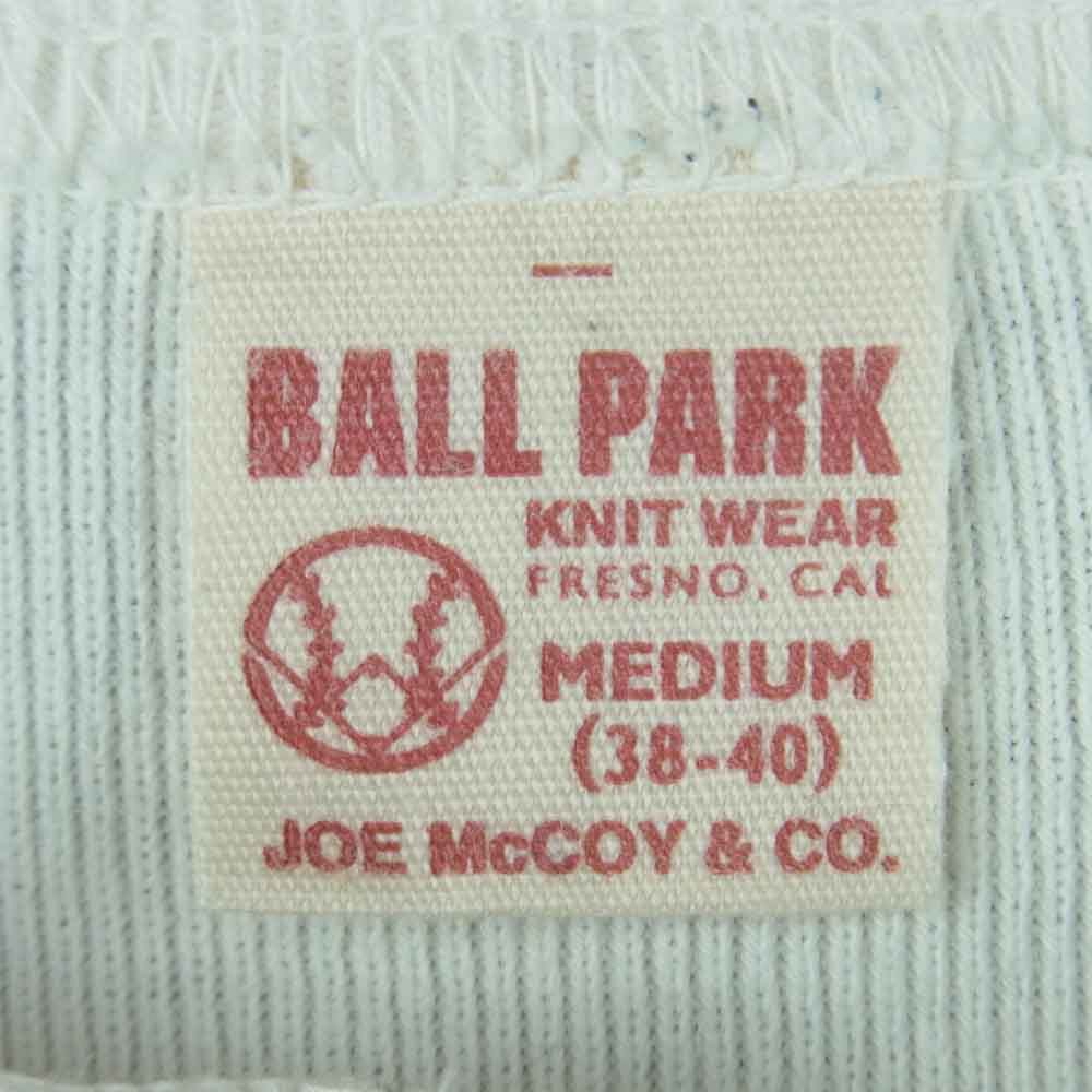 The REAL McCOY'S ザリアルマッコイズ BALLPARK ボールパーク ヘンリーネック 半袖 Tシャツ ホワイト系 M【中古】