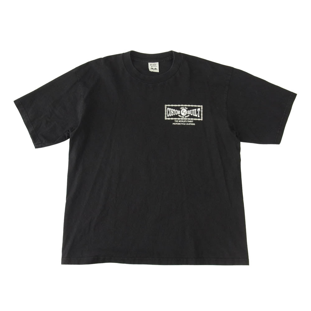 LANGLITZ LEATHERS ラングリッツレザーズ ショートスリーブ 半袖 プリント Tシャツ BLACK ブラック系 L【中古】