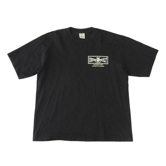 LANGLITZ LEATHERS ラングリッツレザーズ ショートスリーブ 半袖 プリント Tシャツ BLACK ブラック系 L【中古】