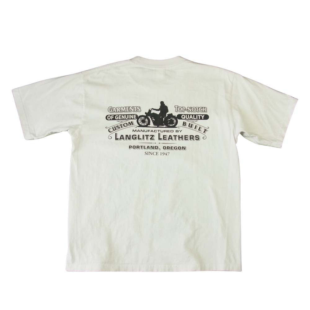 LANGLITZ LEATHERS ラングリッツレザーズ ショートスリーブ 半袖 プリント Tシャツ WHITE ホワイト系 M【中古】