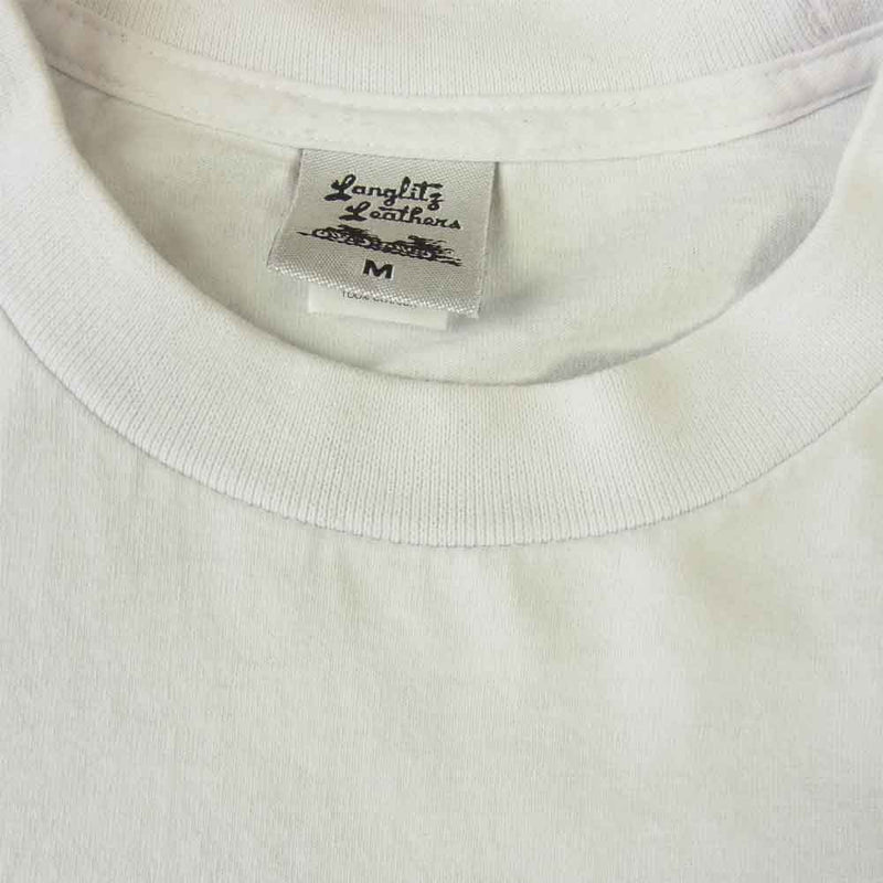 LANGLITZ LEATHERS ラングリッツレザーズ ショートスリーブ 半袖 プリント Tシャツ WHITE ホワイト系 M【中古】