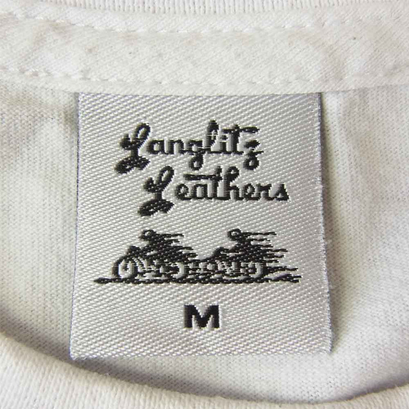 LANGLITZ LEATHERS ラングリッツレザーズ ショートスリーブ 半袖 プリント Tシャツ WHITE ホワイト系 M【中古】