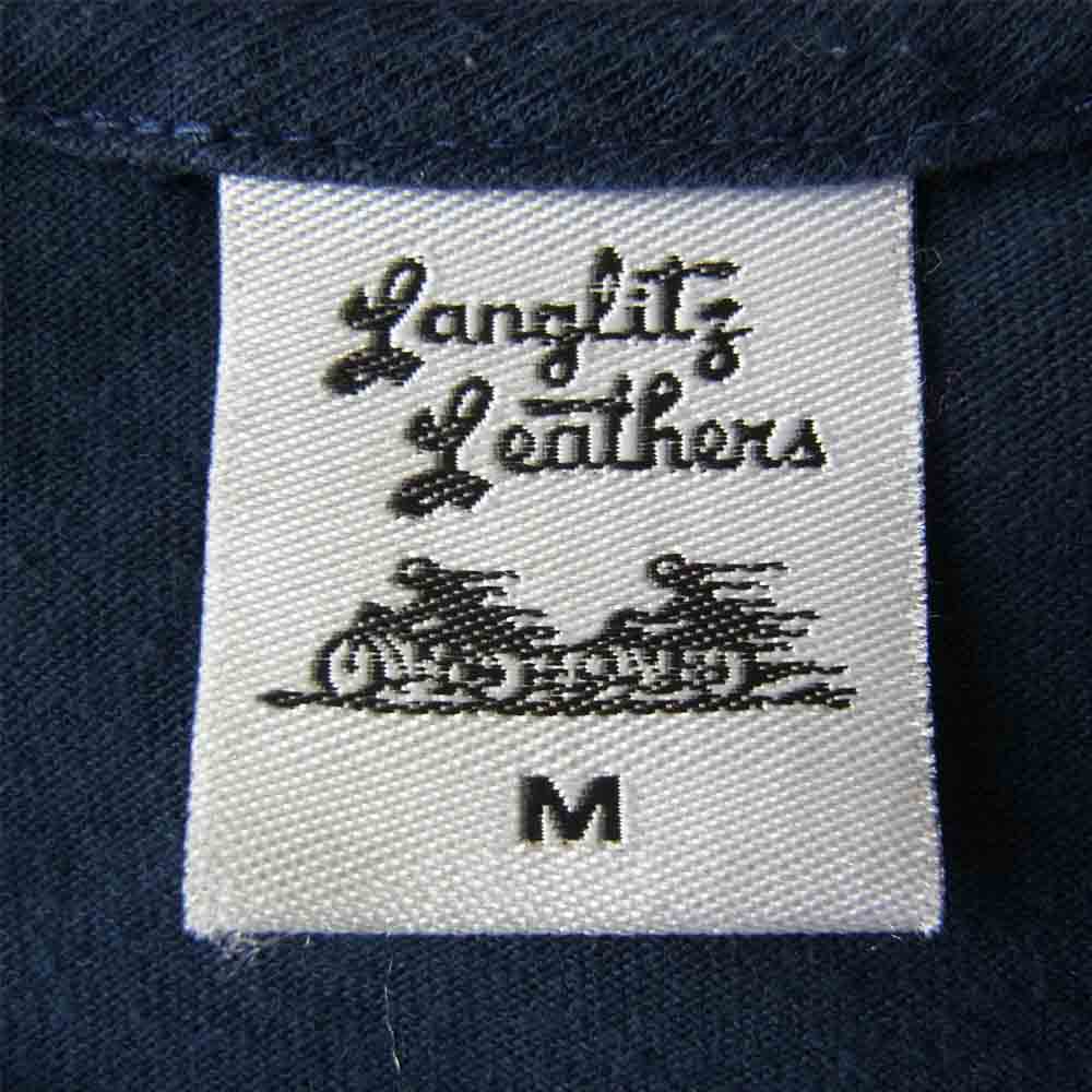 LANGLITZ LEATHERS ラングリッツレザーズ ショートスリーブ 半袖 プリント Tシャツ NAVY ネイビー系 M【中古】