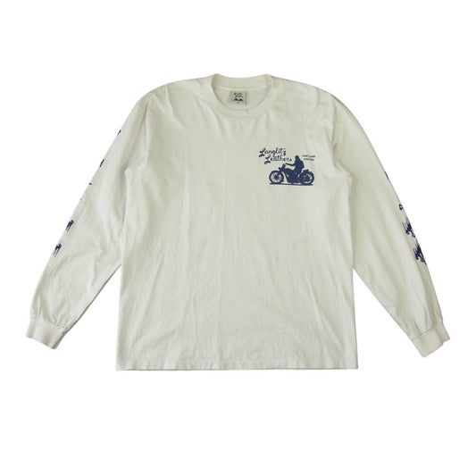 LANGLITZ LEATHERS ラングリッツレザーズ ロングスリーブ プリント Tシャツ WHITE ホワイト系 M【中古】