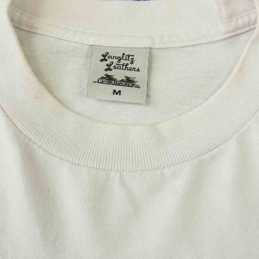 LANGLITZ LEATHERS ラングリッツレザーズ ロングスリーブ プリント Tシャツ WHITE ホワイト系 M【中古】