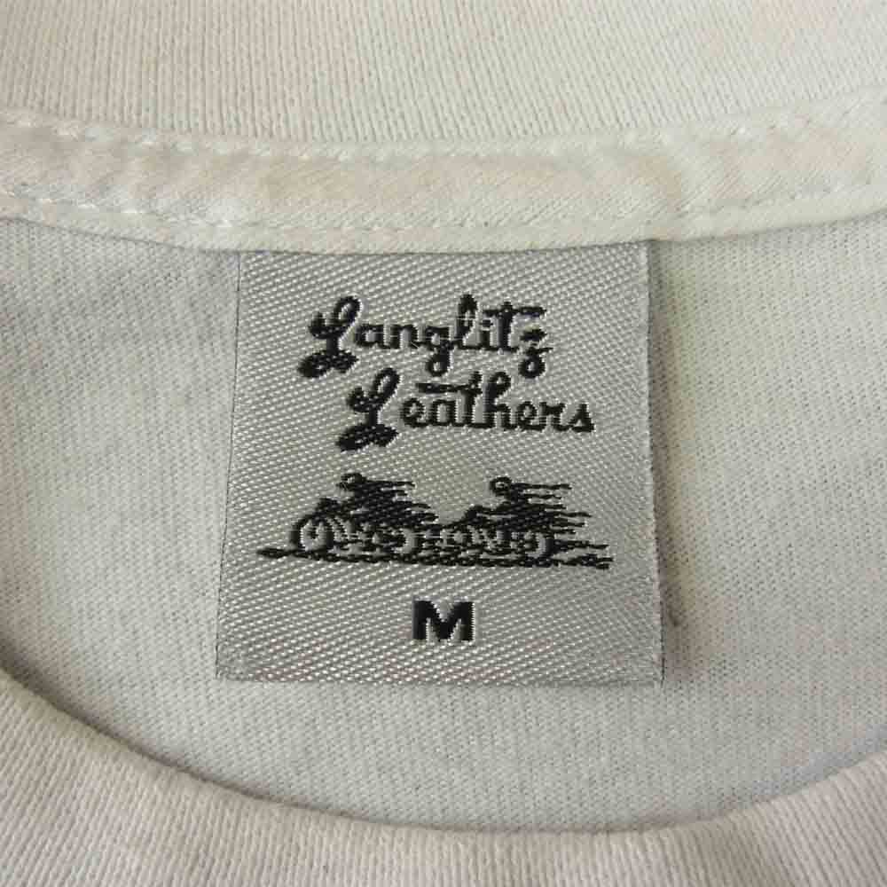 LANGLITZ LEATHERS ラングリッツレザーズ ロングスリーブ プリント Tシャツ WHITE ホワイト系 M【中古】