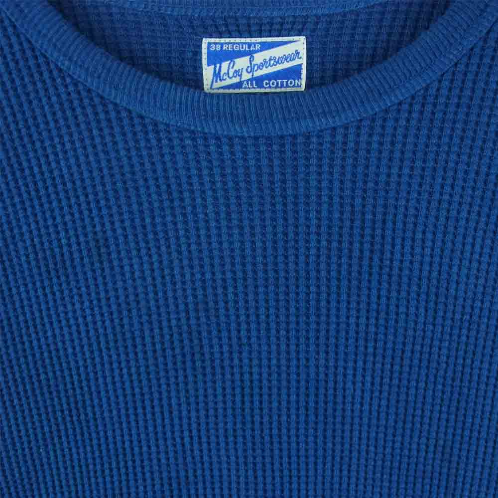 The REAL McCOY'S ザリアルマッコイズ マッコイスポーツウェア サーマル 半袖 Tシャツ ブルー系 38【中古】