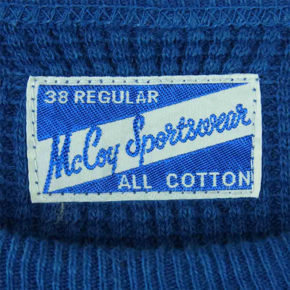 The REAL McCOY'S ザリアルマッコイズ マッコイスポーツウェア サーマル 半袖 Tシャツ ブルー系 38【中古】