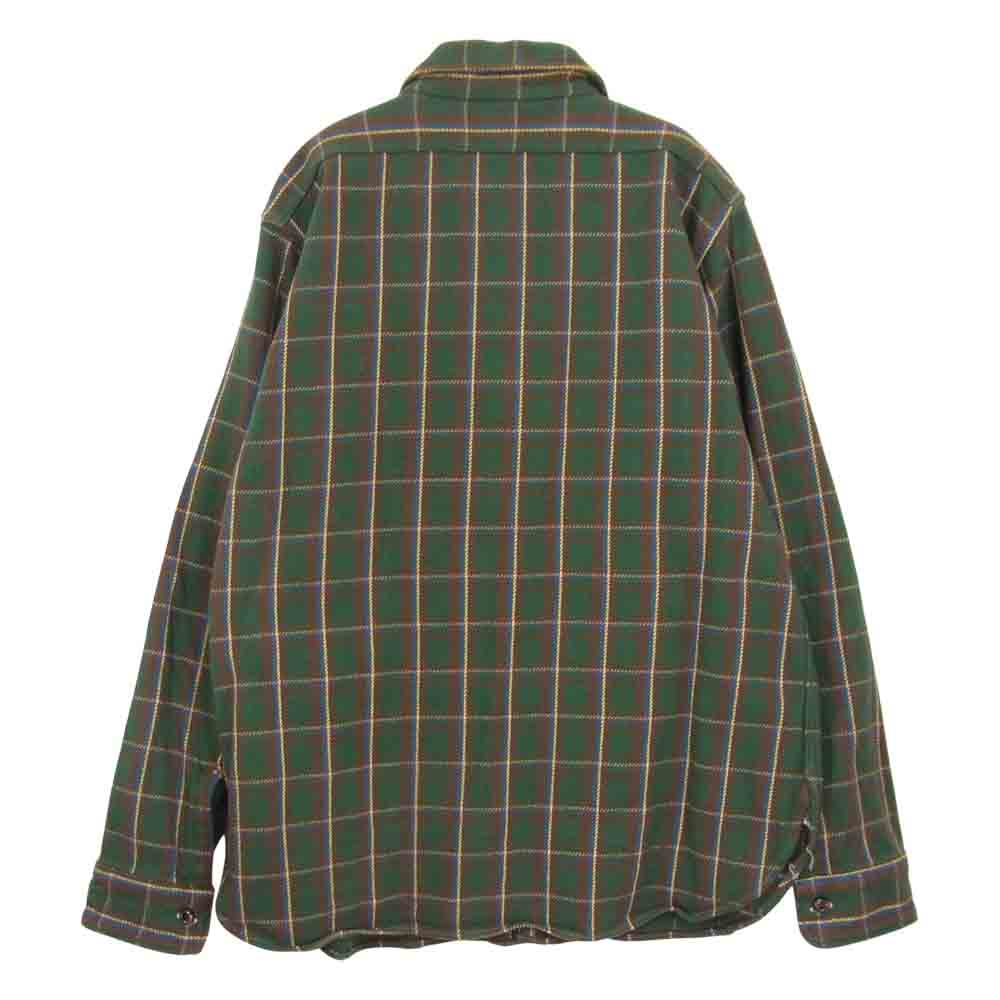 WAREHOUSE ウエアハウス マチ付き ヘビー フランネル チェック シャツ グリーン系 イエロー系 チェック L【中古】