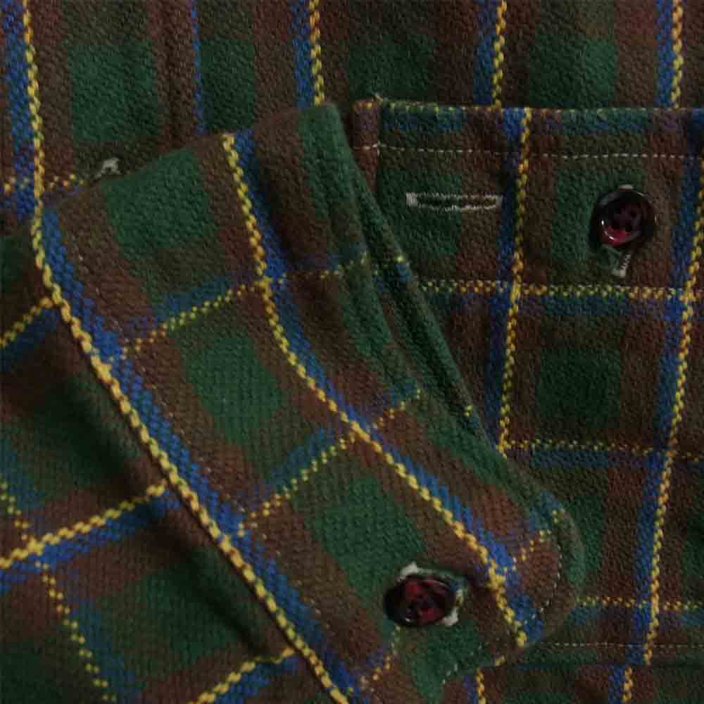 WAREHOUSE ウエアハウス マチ付き ヘビー フランネル チェック シャツ グリーン系 イエロー系 チェック L【中古】