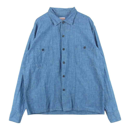 The REAL McCOY'S ザリアルマッコイズ JOE McCOY 8hour Union 長袖 コットン シャツ インディゴブルー系 16【中古】