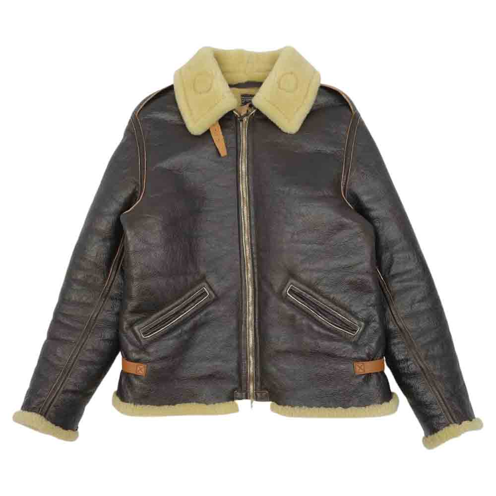 The REAL McCOY'S ザリアルマッコイズ TYPE B-6 REAL MCCOY MFG. CO.  シープ × ホースハイド フライトジャケット ボンバージャケット ムートン ダークブラウン系 40【美品】【中古】