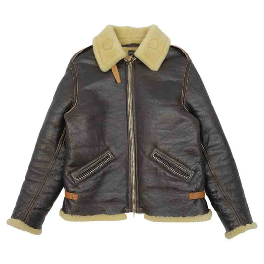 The REAL McCOY'S ザリアルマッコイズ TYPE B-6 REAL MCCOY MFG. CO.  シープ × ホースハイド フライトジャケット ボンバージャケット ムートン ダークブラウン系 40【美品】【中古】