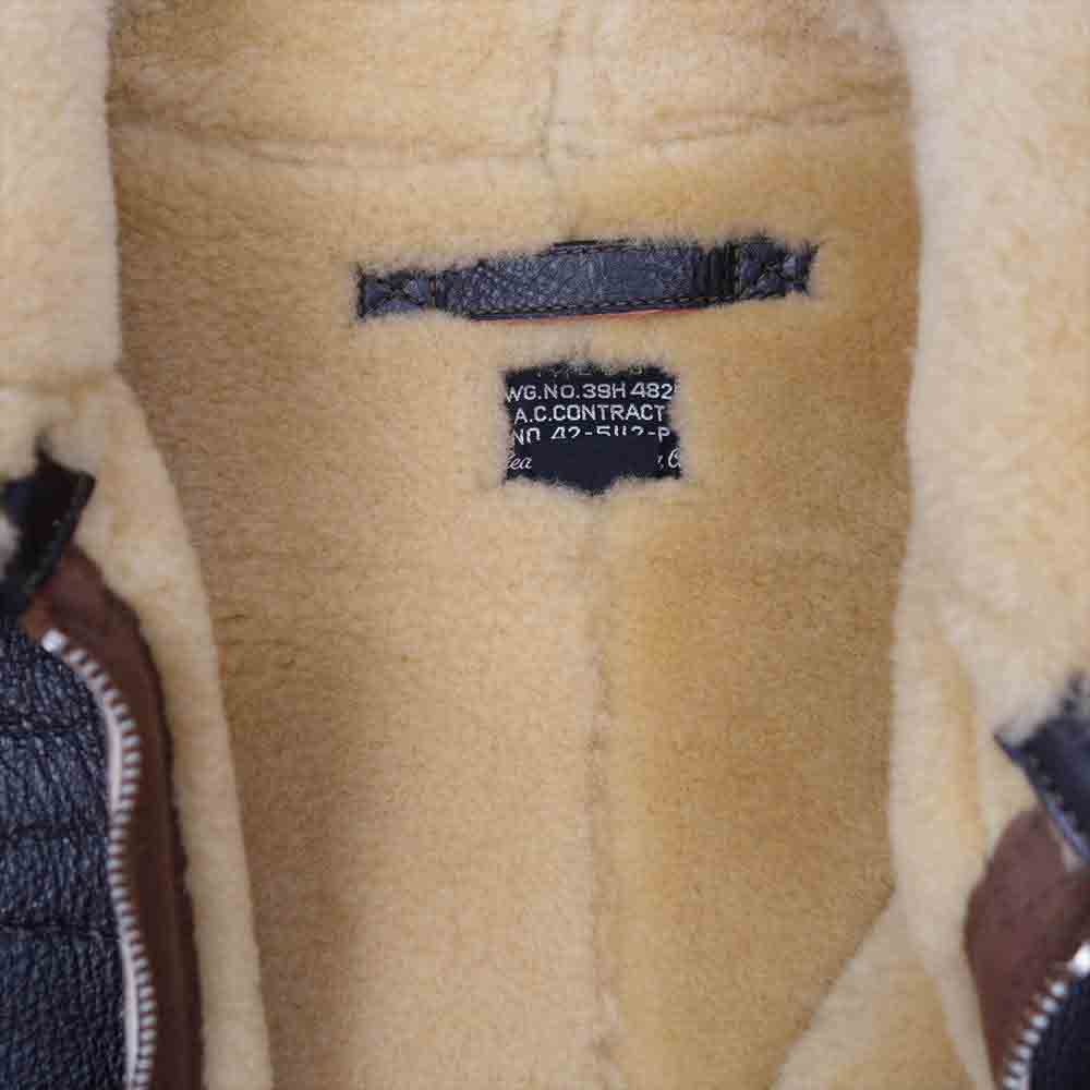 The REAL McCOY'S ザリアルマッコイズ TYPE B-6 REAL MCCOY MFG. CO.  シープ × ホースハイド フライトジャケット ボンバージャケット ムートン ダークブラウン系 40【美品】【中古】