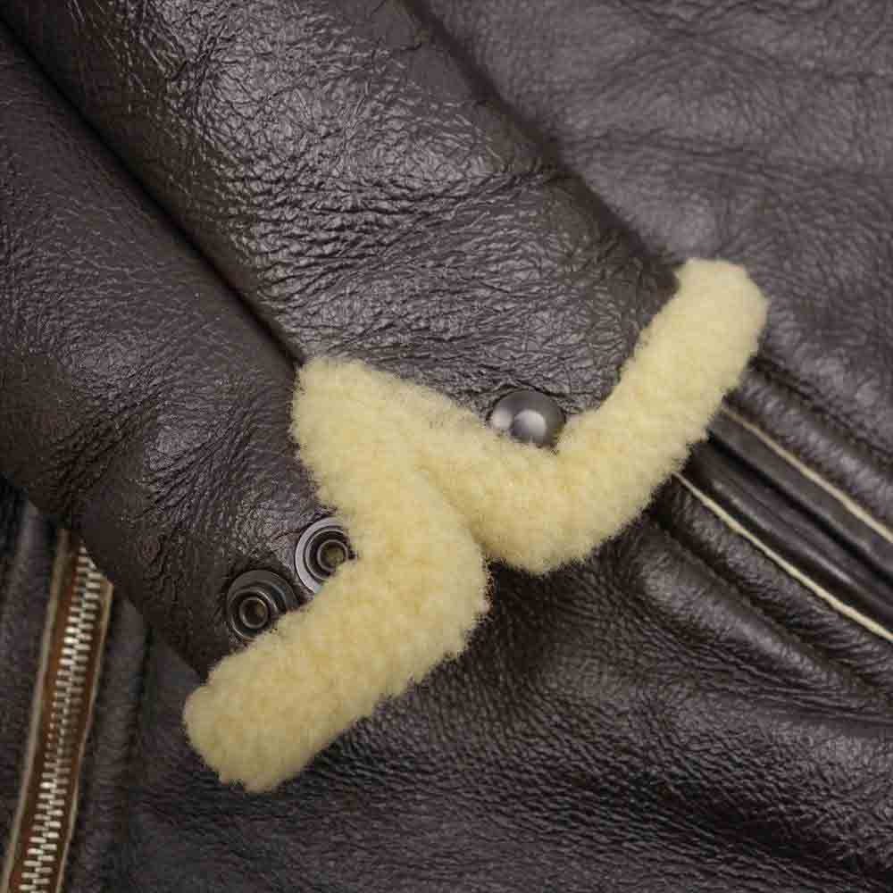 The REAL McCOY'S ザリアルマッコイズ TYPE B-6 REAL MCCOY MFG. CO.  シープ × ホースハイド フライトジャケット ボンバージャケット ムートン ダークブラウン系 40【美品】【中古】