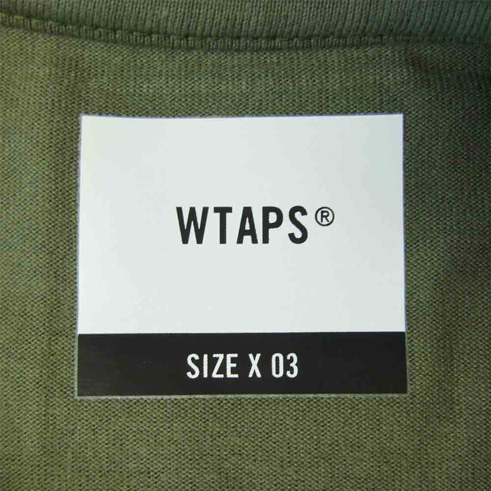 WTAPS ダブルタップス 21AW 212PCDT-LT02S CROSSBONES / SCREEN LS TEE クロスボーン ロングスリーブ Tシャツ カーキ系 L【新古品】【未使用】【中古】