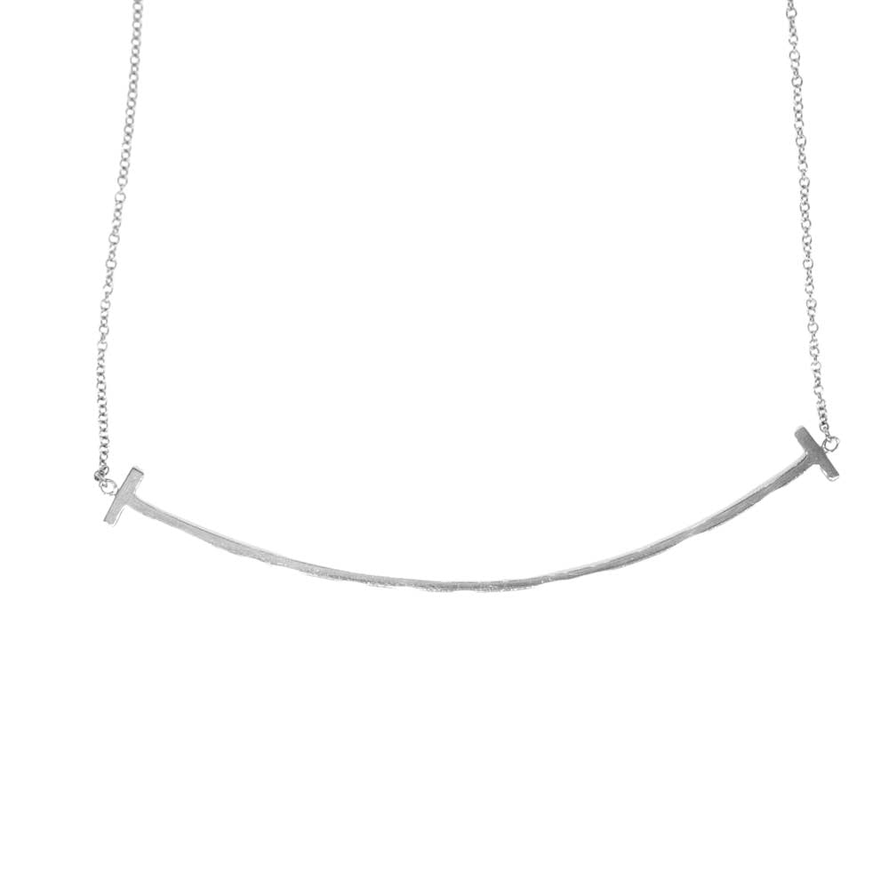 TIFFANY&Co. ティファニー K18WG Tスマイル ラージ ホワイトゴールド シルバー系【中古】