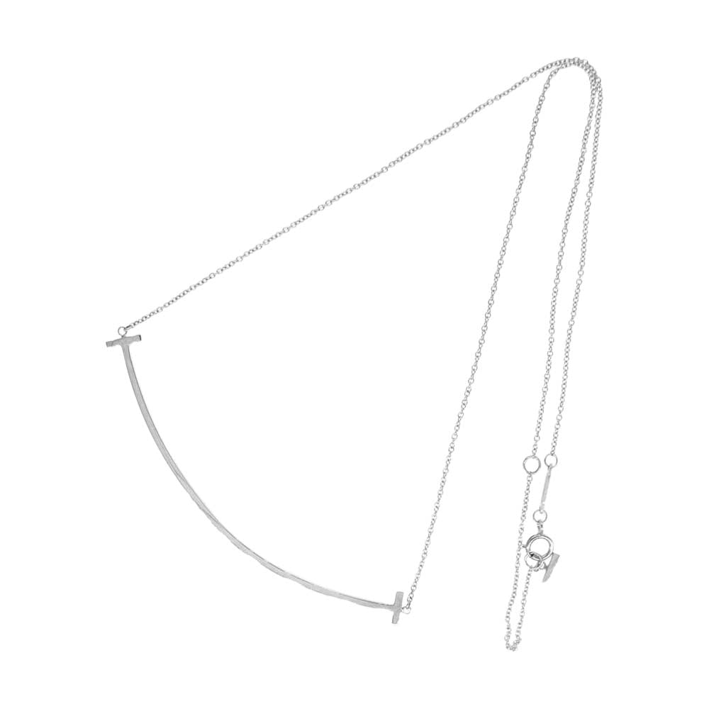 TIFFANY&Co. ティファニー K18WG Tスマイル ラージ ホワイトゴールド シルバー系【中古】