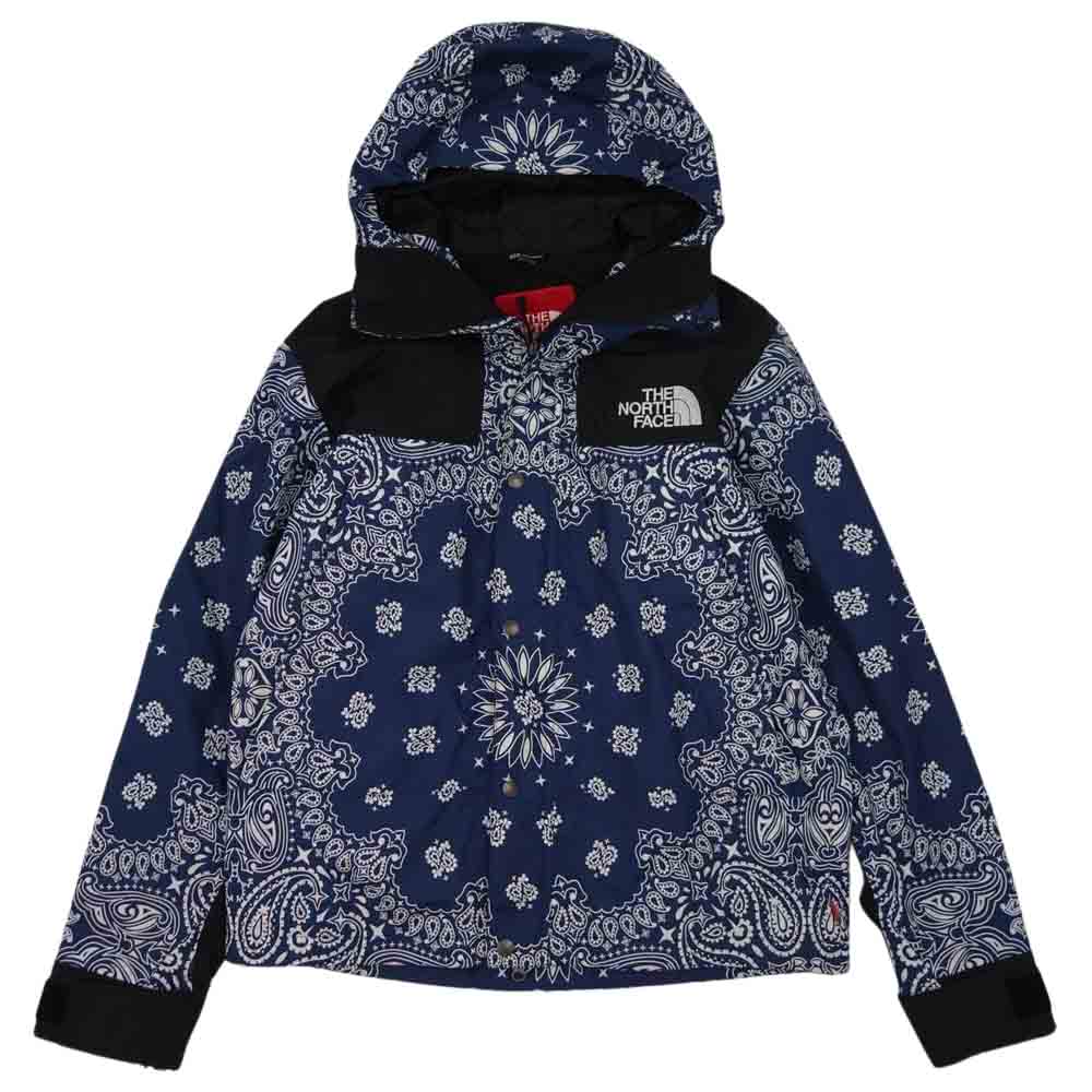 Supreme シュプリーム ノースフェイス THE NORTH FACE 14AW Bandana Mountain Parka バンダナ マウンテンジャケット ネイビー系 M【中古】