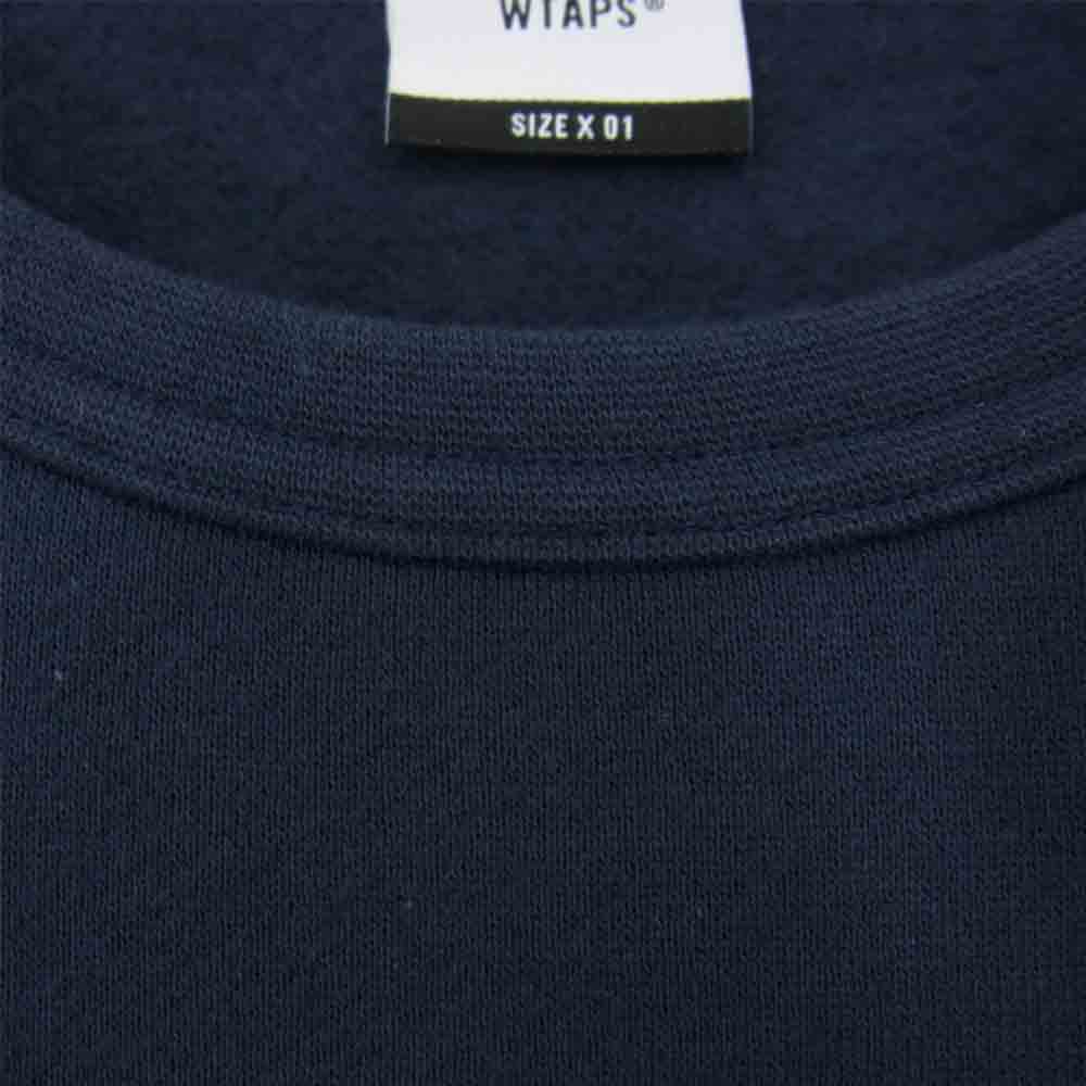 WTAPS ダブルタップス WTVUA 両面 プリント スウェット クルーネック トレーナー ネイビー系 XO1【美品】【中古】