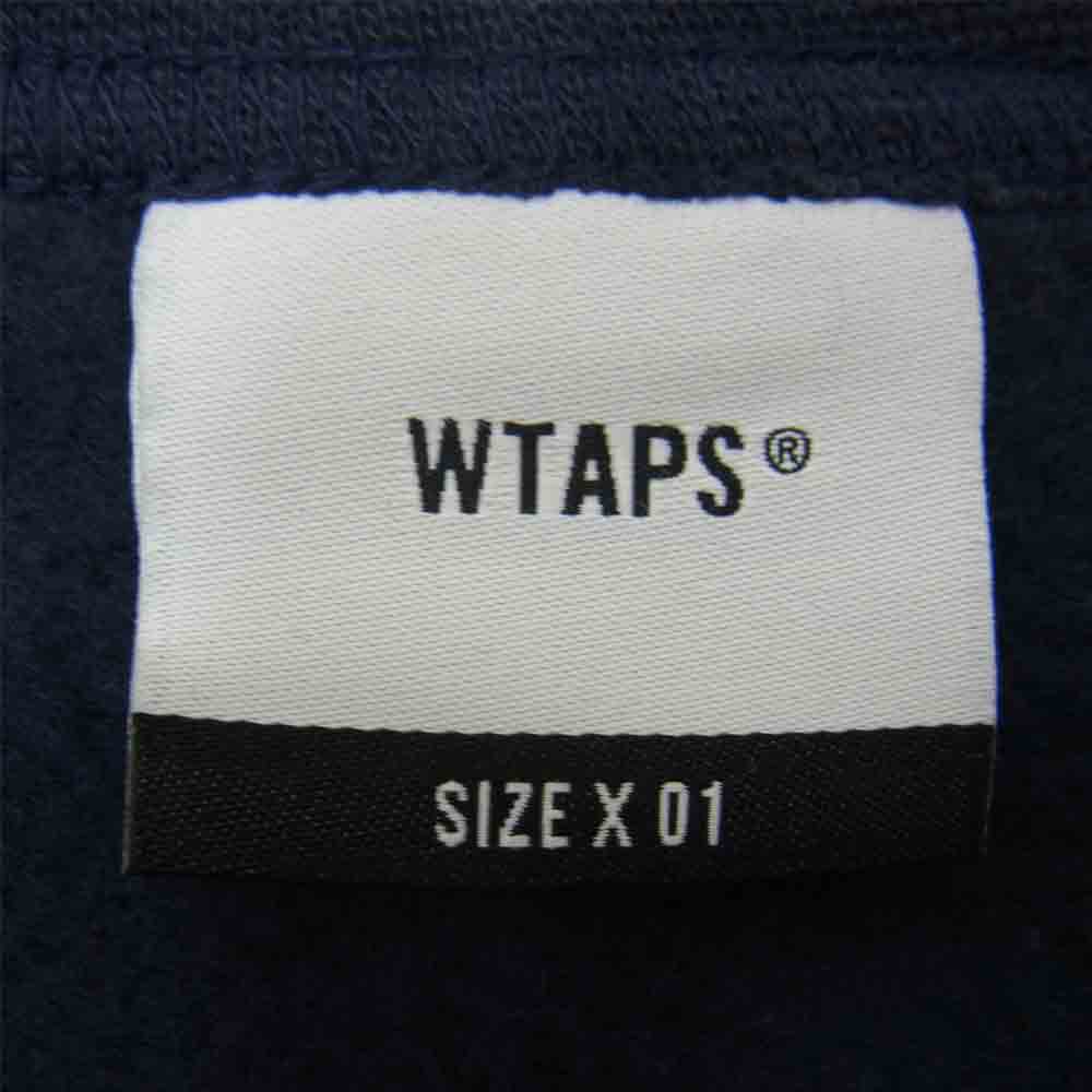 WTAPS ダブルタップス WTVUA 両面 プリント スウェット クルーネック トレーナー ネイビー系 XO1【美品】【中古】