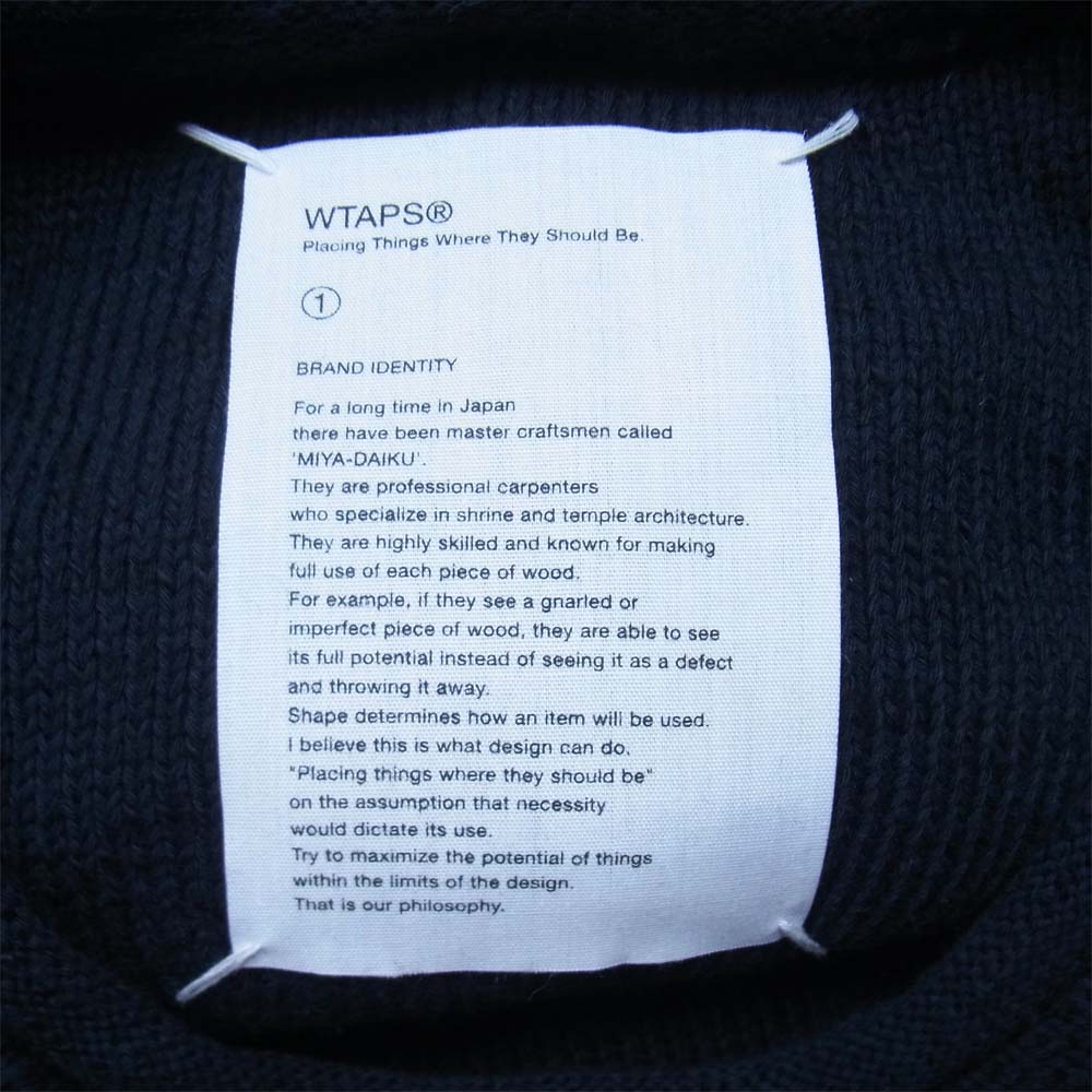 WTAPS ダブルタップス 17AW 172MADT-KNM03 AVANT SWEATER. COAC ロゴ セーター ブラック系 1【美品】【中古】