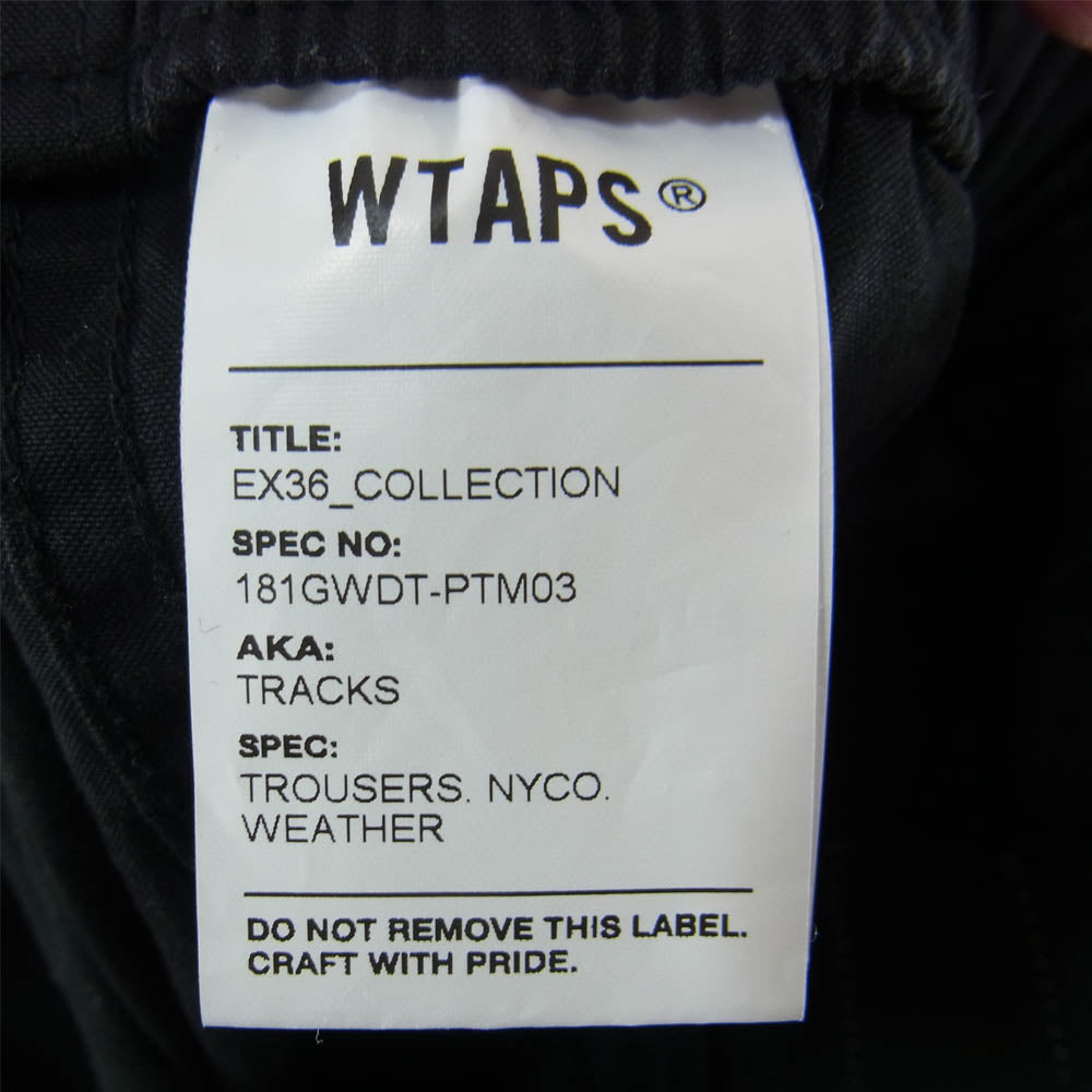 WTAPS ダブルタップス 18SS 181GWDT-PTM03 TRACKS TROUSERS. NYCO. WEATHER トラックス トラウザーズ イージー カーゴ ジョガー パンツ ブラック系 01【中古】