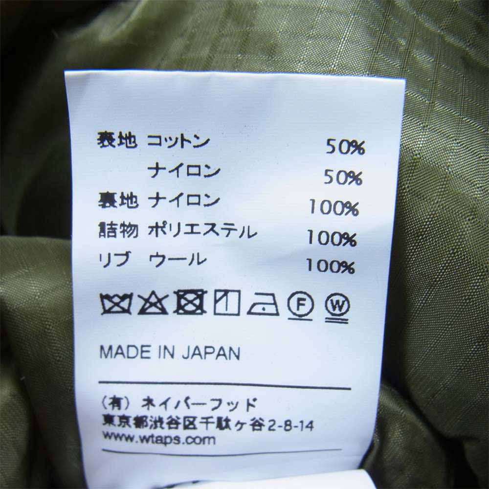 WTAPS ダブルタップス 17AW 172WVDT-JKM01 A-1 JACKET CONY SATIN ミリタリー ジャケット カーキ系 1【美品】【中古】