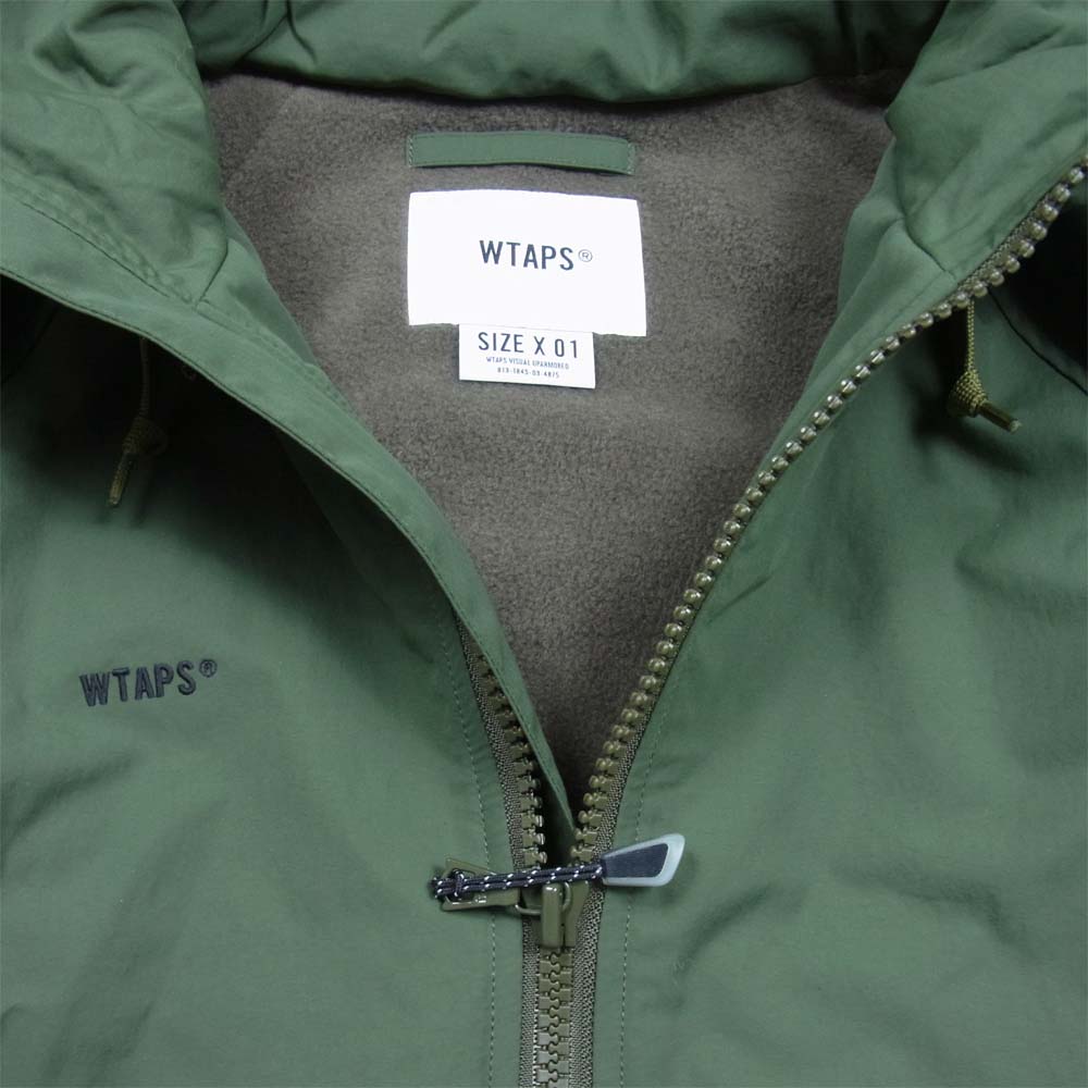 WTAPS ダブルタップス 19AW 192BRDT-JKM02 INCOM JACKET バックロゴ フーデット ジャケット カーキ系 1【美品】【中古】