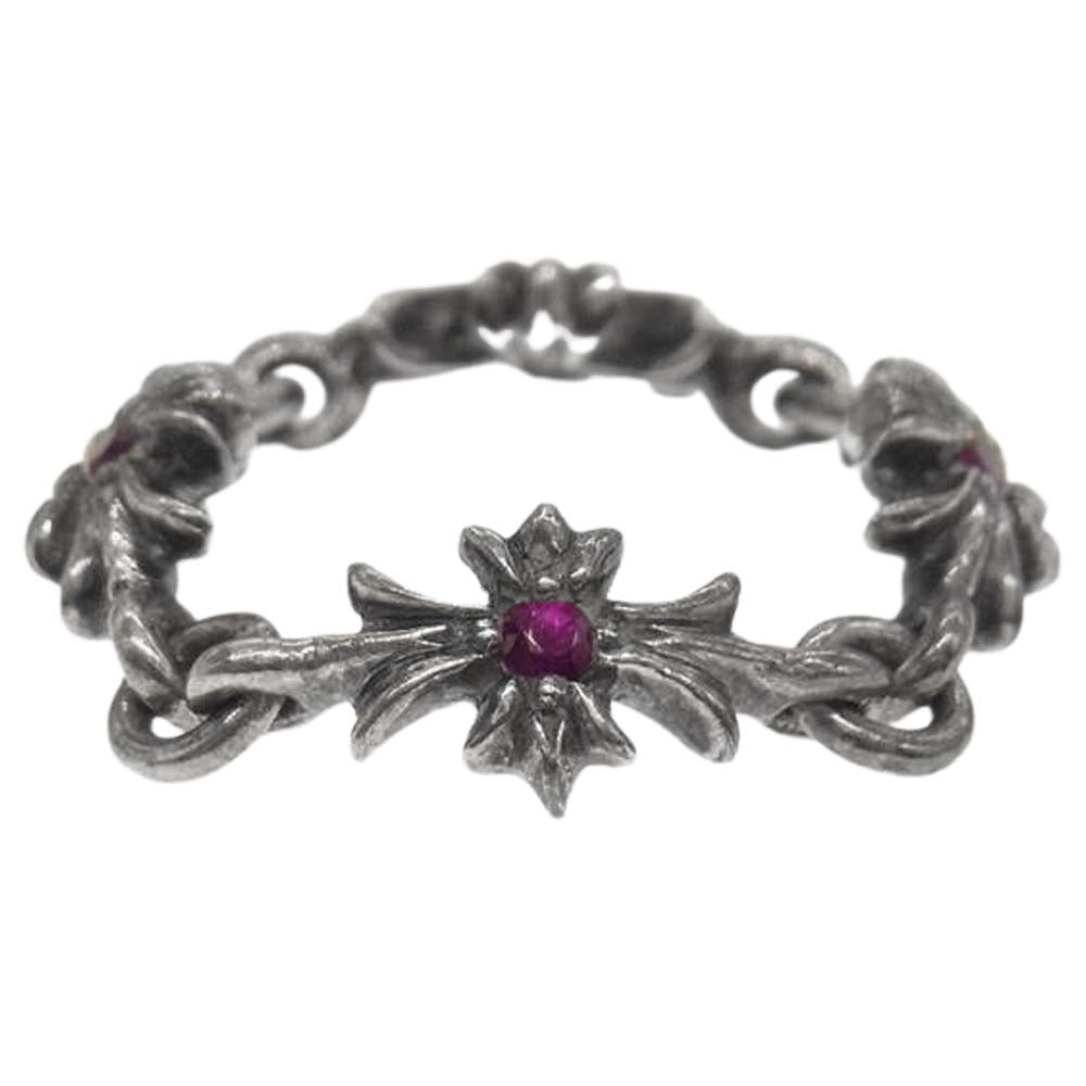 CHROME HEARTS クロムハーツ（原本無） RING TNY E CH PLS RUBY タイニーE CHプラス ルビー リング シルバー系【中古】