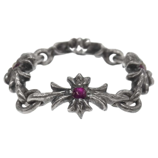 CHROME HEARTS クロムハーツ（原本無） RING TNY E CH PLS RUBY タイニーE CHプラス ルビー リング シルバー系【中古】