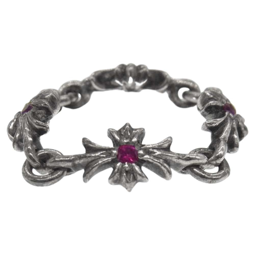 CHROME HEARTS クロムハーツ（原本無） RING TNY E CH PLS RUBY タイニーE CHプラス ルビー リング シルバー系【中古】