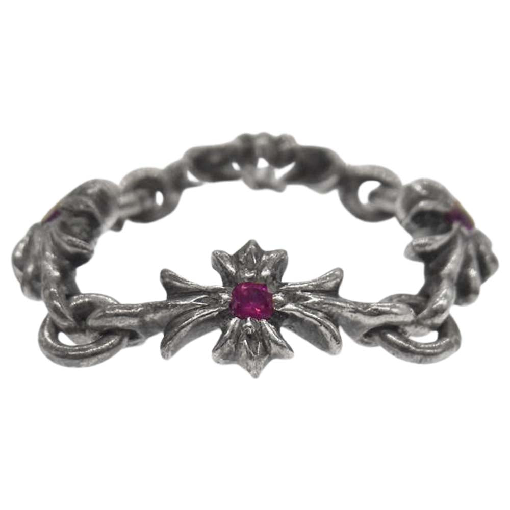CHROME HEARTS クロムハーツ（原本無） RING TNY E CH PLS RUBY タイニーE CHプラス ルビー リング シルバー系【中古】