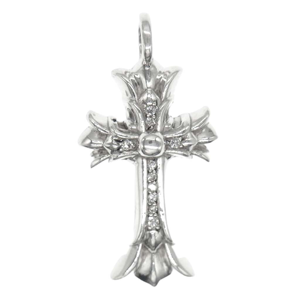 CHROME HEARTS クロムハーツ（原本無） ダブル CH クロス パヴェ ダイヤ ペンダントトップ シルバー系【中古】