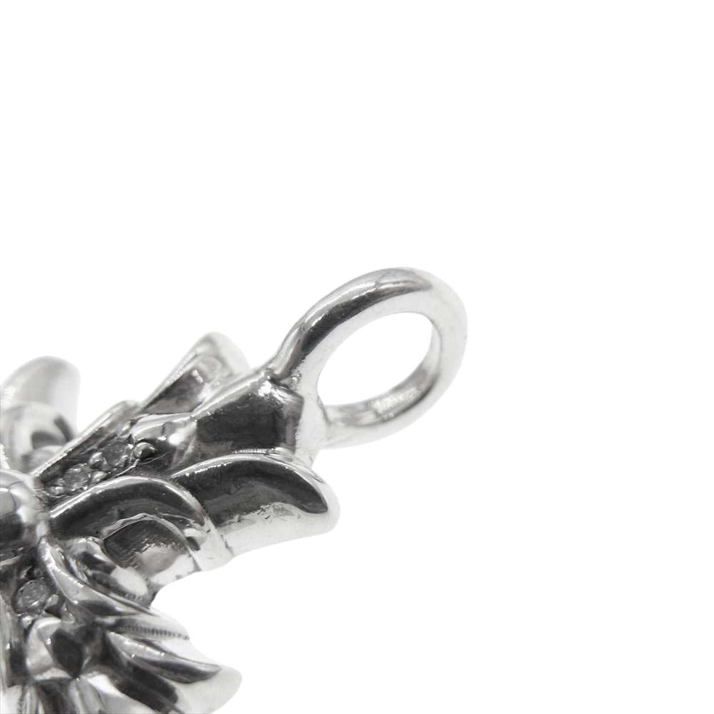 CHROME HEARTS クロムハーツ（原本無） ダブル CH クロス パヴェ ダイヤ ペンダントトップ シルバー系【中古】
